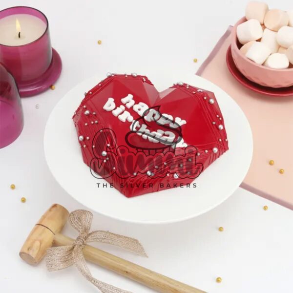 Red Heart Pinata Cake1 | Simmi Bakers