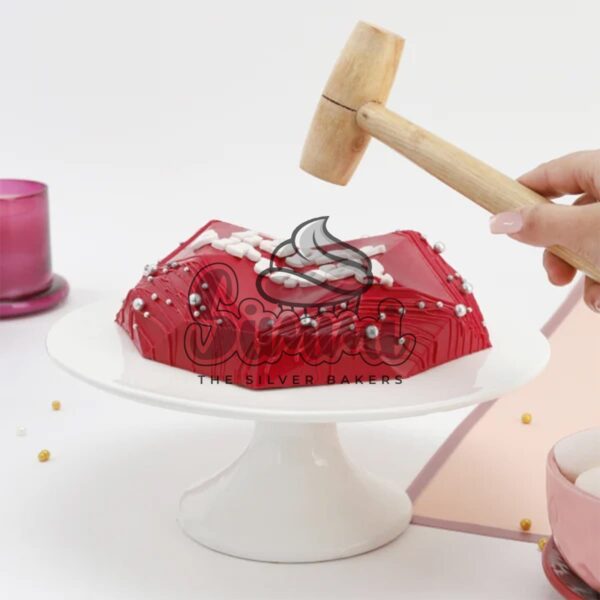 Red Heart Pinata Cake2 | Simmi Bakers